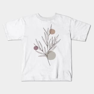 Minimal  Circle  Abstract Shapes Plants leaves  Warm Tones  Design Kids T-Shirt